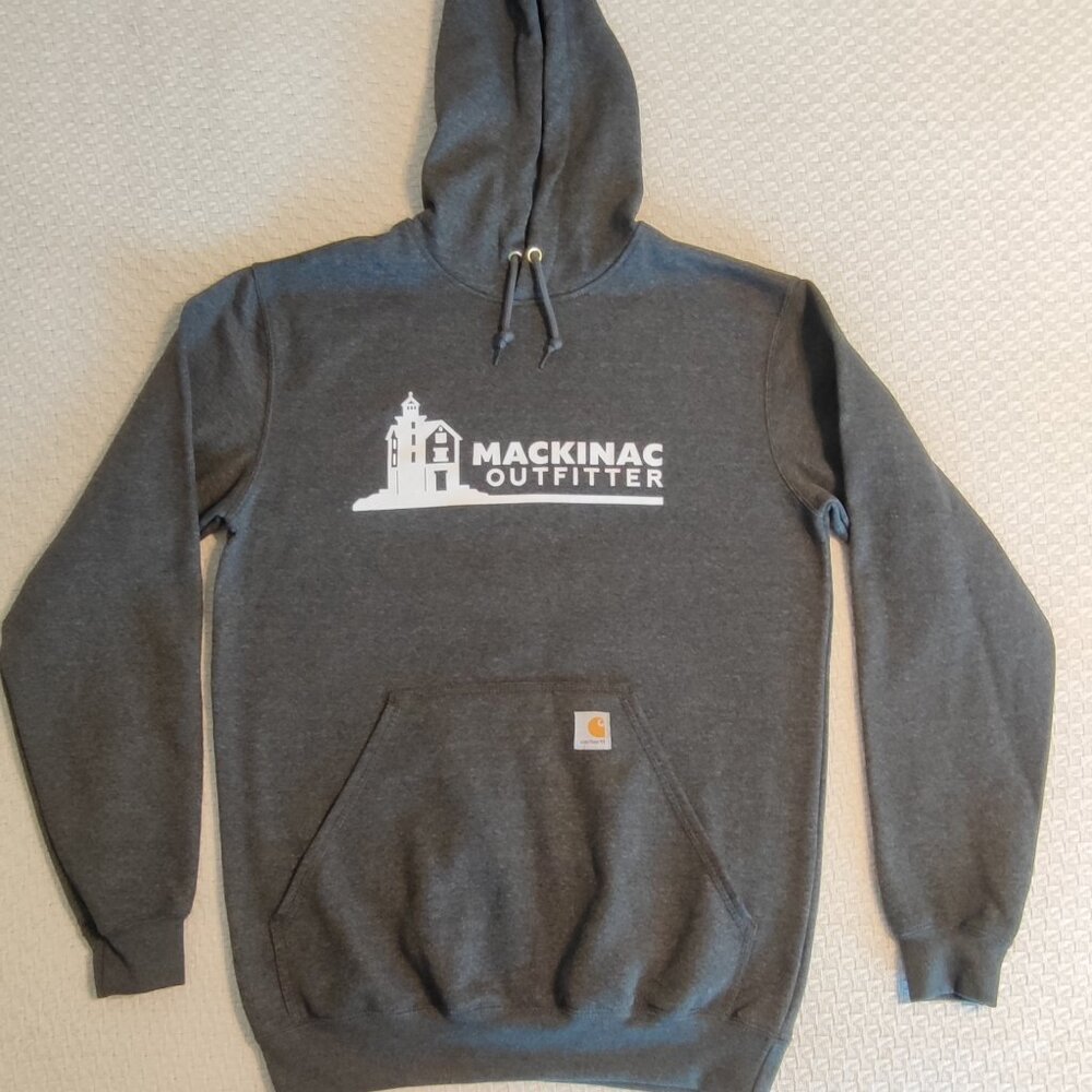 NWT Carhartt Loose Fit Mens Midweight Logo Graphic Sweatshirt Gray Hoodie Size S